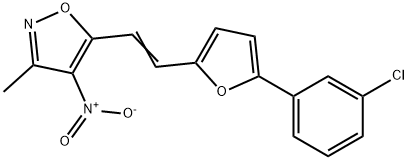 5-(2-[5-(3-CHLOROPHENYL)-2-FURYL]VINYL)-3-METHYL-4-NITROISOXAZOLE 结构式