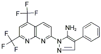 1-[5,7-BIS(TRIFLUOROMETHYL)[1,8]NAPHTHYRIDIN-2-YL]-4-PHENYL-1H-PYRAZOL-5-AMINE 结构式