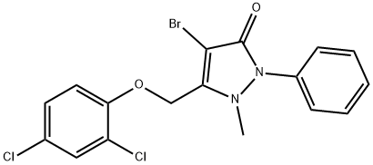 3-((2,4-DICHLOROPHENOXY)METHYL)-4-BROMO-2-METHYL-1-PHENYL-3-PYRAZOLIN-5-ONE 结构式