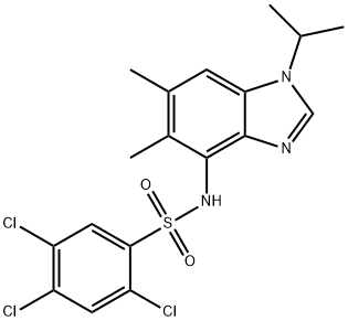 2,4,5-TRICHLORO-N-(1-ISOPROPYL-5,6-DIMETHYL-1H-1,3-BENZIMIDAZOL-4-YL)BENZENESULFONAMIDE 结构式