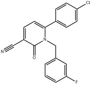 6-(4-Chlorophenyl)-1-(3-fluorobenzyl)-2-oxo-1,2-dihydro-3-pyridinecarbonitrile 结构式