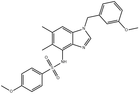 4-METHOXY-N-[1-(3-METHOXYBENZYL)-5,6-DIMETHYL-1H-1,3-BENZIMIDAZOL-4-YL]BENZENESULFONAMIDE 结构式