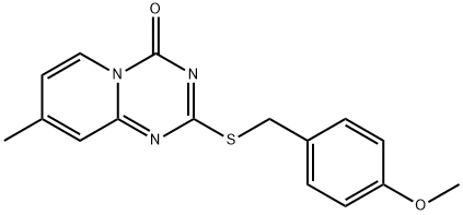 2-[(4-METHOXYBENZYL)SULFANYL]-8-METHYL-4H-PYRIDO[1,2-A][1,3,5]TRIAZIN-4-ONE 结构式