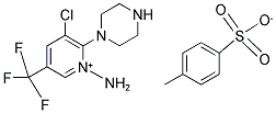 1-AMINO-3-CHLORO-2-PIPERAZINO-5-(TRIFLUOROMETHYL)PYRIDINIUM 4-METHYLBENZENE-1-SULFONATE 结构式