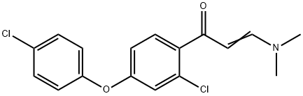 1-[2-CHLORO-4-(4-CHLOROPHENOXY)PHENYL]-3-(DIMETHYLAMINO)-2-PROPEN-1-ONE 结构式