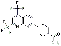 1-[5,7-BIS(TRIFLUOROMETHYL)[1,8]NAPHTHYRIDIN-2-YL]-4-PIPERIDINECARBOXAMIDE 结构式