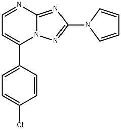 7-(4-CHLOROPHENYL)-2-(1H-PYRROL-1-YL)[1,2,4]TRIAZOLO[1,5-A]PYRIMIDINE 结构式