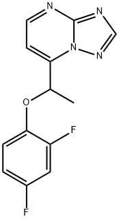 2,4-Difluorophenyl 1-[1,2,4]triazolo[1,5-a]pyrimidin-7-ylethyl ether 结构式