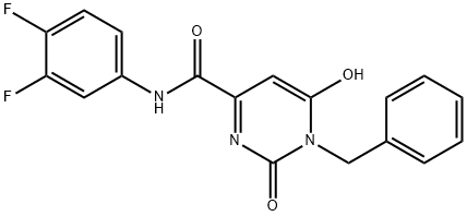 1-BENZYL-N-(3,4-DIFLUOROPHENYL)-6-HYDROXY-2-OXO-1,2-DIHYDRO-4-PYRIMIDINECARBOXAMIDE 结构式