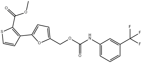 Methyl 3-(5-[(([3-(trifluoromethyl)anilino]carbonyl)oxy)methyl]-2-furyl)-2-thiophenecarboxylate 结构式