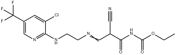 ETHYL N-(3-[(2-([3-CHLORO-5-(TRIFLUOROMETHYL)-2-PYRIDINYL]AMINO)ETHYL)IMINO]-2-CYANOPROPANOYL)CARBAMATE 结构式