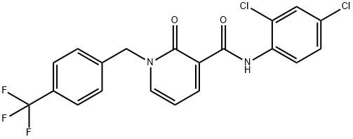 N-(2,4-DICHLOROPHENYL)-2-OXO-1-[4-(TRIFLUOROMETHYL)BENZYL]-1,2-DIHYDRO-3-PYRIDINECARBOXAMIDE 结构式