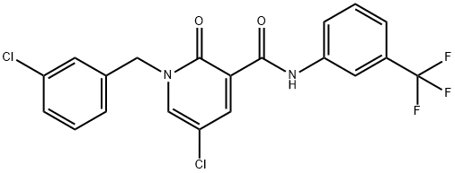 5-CHLORO-1-(3-CHLOROBENZYL)-2-OXO-N-[3-(TRIFLUOROMETHYL)PHENYL]-1,2-DIHYDRO-3-PYRIDINECARBOXAMIDE 结构式