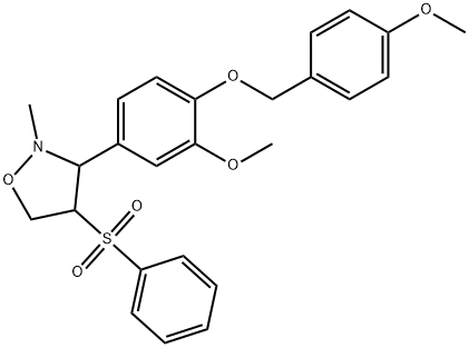 3-(3-METHOXY-4-[(4-METHOXYBENZYL)OXY]PHENYL)-2-METHYL-4-(PHENYLSULFONYL)TETRAHYDROISOXAZOLE 结构式