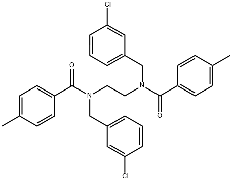 N-(3-CHLOROBENZYL)-N-(2-[(3-CHLOROBENZYL)(4-METHYLBENZOYL)AMINO]ETHYL)-4-METHYLBENZENECARBOXAMIDE 结构式