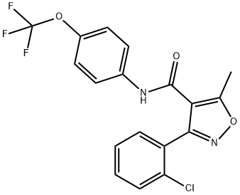 (3-(2-CHLOROPHENYL)-5-METHYLISOXAZOL-4-YL)-N-(4-(TRIFLUOROMETHOXY)PHENYL)FORMAMIDE 结构式