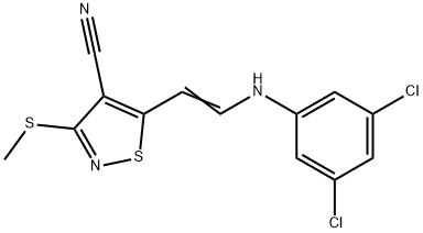 5-[2-(3,5-DICHLOROANILINO)VINYL]-3-(METHYLSULFANYL)-4-ISOTHIAZOLECARBONITRILE 结构式