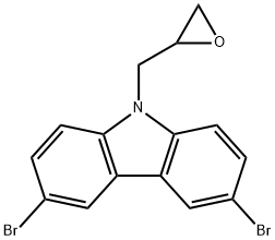 3,6-二溴-9-(环氧乙烷-2-基甲基)-9H-咔唑 结构式