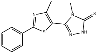 4-甲基-5-(4-甲基-2-苯基噻唑-5-基)-2,4-二氢-3H-1,2,4-三唑-3-硫酮 结构式