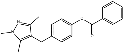 4-[(1,3,5-TRIMETHYL-1H-PYRAZOL-4-YL)METHYL]PHENYL BENZENECARBOXYLATE 结构式