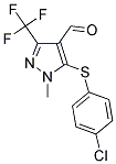 5-[(4-CHLOROPHENYL)SULFANYL]-1-METHYL-3-(TRIFLUOROMETHYL)-1H-PYRAZOLE-4-CARBALDEHYDE 结构式