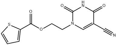 2-[5-CYANO-2,4-DIOXO-3,4-DIHYDRO-1(2H)-PYRIMIDINYL]ETHYL 2-THIOPHENECARBOXYLATE 结构式