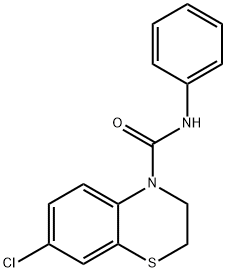 7-CHLORO-N-PHENYL-2,3-DIHYDRO-4H-1,4-BENZOTHIAZINE-4-CARBOXAMIDE 结构式