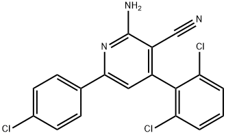 2-AMINO-6-(4-CHLOROPHENYL)-4-(2,6-DICHLOROPHENYL)NICOTINONITRILE 结构式