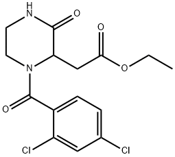 ETHYL 2-[1-(2,4-DICHLOROBENZOYL)-3-OXO-2-PIPERAZINYL]ACETATE 结构式