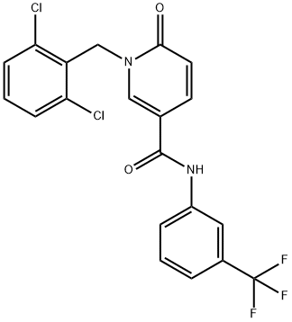 1-(2,6-DICHLOROBENZYL)-6-OXO-N-[3-(TRIFLUOROMETHYL)PHENYL]-1,6-DIHYDRO-3-PYRIDINECARBOXAMIDE 结构式
