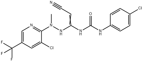 N-(4-CHLOROPHENYL)-N'-(1-(2-[3-CHLORO-5-(TRIFLUOROMETHYL)-2-PYRIDINYL]-2-METHYLHYDRAZINO)-2-CYANOVINYL)UREA 结构式