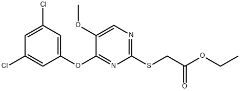 Ethyl 2-([4-(3,5-dichlorophenoxy)-5-methoxy-2-pyrimidinyl]sulfanyl)acetate 结构式