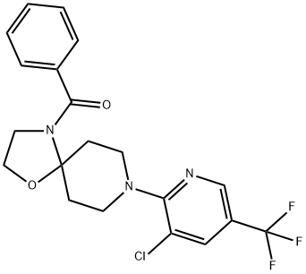 (8-[3-CHLORO-5-(TRIFLUOROMETHYL)-2-PYRIDINYL]-1-OXA-4,8-DIAZASPIRO[4.5]DEC-4-YL)(PHENYL)METHANONE 结构式