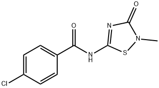 4-CHLORO-N-(2-METHYL-3-OXO-2,3-DIHYDRO-1,2,4-THIADIAZOL-5-YL)BENZENECARBOXAMIDE 结构式