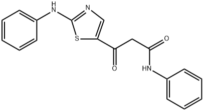 3-(2-Anilino-1,3-thiazol-5-yl)-3-oxo-N-phenylpropanamide 结构式