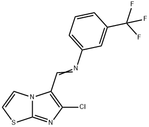N-[(6-CHLOROIMIDAZO[2,1-B][1,3]THIAZOL-5-YL)METHYLENE]-3-(TRIFLUOROMETHYL)ANILINE 结构式