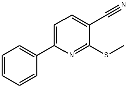 2-(甲硫基)-6-苯基烟腈 结构式