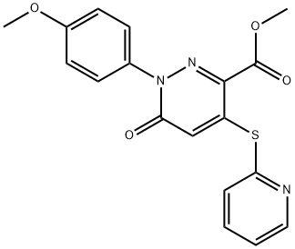 METHYL 1-(4-METHOXYPHENYL)-6-OXO-4-(2-PYRIDINYLSULFANYL)-1,6-DIHYDRO-3-PYRIDAZINECARBOXYLATE 结构式