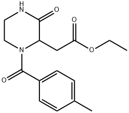 Ethyl 2-[1-(4-methylbenzoyl)-3-oxo-2-piperazinyl]acetate 结构式