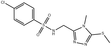 4-Chloro-N-([4-methyl-5-(methylsulfanyl)-4H-1,2,4-triazol-3-yl]methyl)benzenesulfonamide 结构式