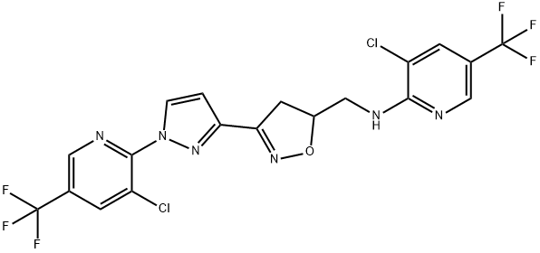3-Chloro-N-[(3-(1-[3-chloro-5-(trifluoromethyl)-2-pyridinyl]-1H-pyrazol-3-yl)-4,5-dihydro-5-isoxazolyl)methyl]-5-(trifluoromethyl)-2-pyridinamine 结构式