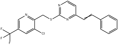 2-(([3-CHLORO-5-(TRIFLUOROMETHYL)-2-PYRIDINYL]METHYL)SULFANYL)-4-STYRYLPYRIMIDINE 结构式