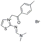 2-([(DIMETHYLAMINO)METHYLIDENE]AMINO)-3-[2-(4-METHYLPHENYL)-2-OXOETHYL]-1,3-THIAZOL-3-IUM BROMIDE 结构式