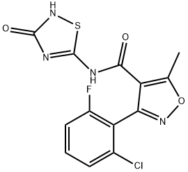 3-(2-CHLORO-6-FLUOROPHENYL)-5-METHYL-N-(3-OXO-2,3-DIHYDRO-1,2,4-THIADIAZOL-5-YL)-4-ISOXAZOLECARBOXAMIDE 结构式