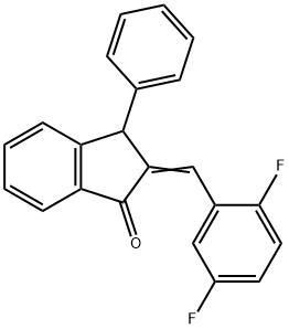 2-[(2,5-DIFLUOROPHENYL)METHYLENE]-3-PHENYL-1-INDANONE 结构式