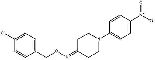 1-(4-NITROPHENYL)TETRAHYDRO-4(1H)-PYRIDINONE O-(4-CHLOROBENZYL)OXIME 结构式