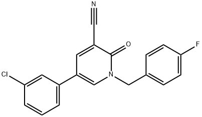 5-(3-CHLOROPHENYL)-1-(4-FLUOROBENZYL)-2-OXO-1,2-DIHYDRO-3-PYRIDINECARBONITRILE 结构式