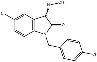 5-CHLORO-1-(4-CHLOROBENZYL)-1H-INDOLE-2,3-DIONE 3-OXIME 结构式