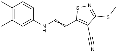 5-[2-(3,4-Dimethylanilino)vinyl]-3-(methylsulfanyl)-4-isothiazolecarbonitrile 结构式