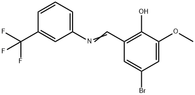 4-BROMO-2-METHOXY-6-(([3-(TRIFLUOROMETHYL)PHENYL]IMINO)METHYL)BENZENOL 结构式